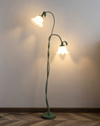 Modern Calla Flower LED Floor Lamp in Green Matte Finish