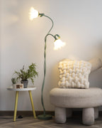 Modern Calla Flower LED Floor Lamp in Green Matte Finish