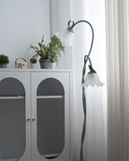 Modern Calla Flower LED Floor Lamp in Green Matte Finish