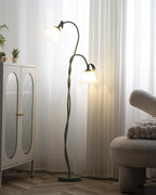 Modern Calla Flower LED Floor Lamp in Green Matte Finish