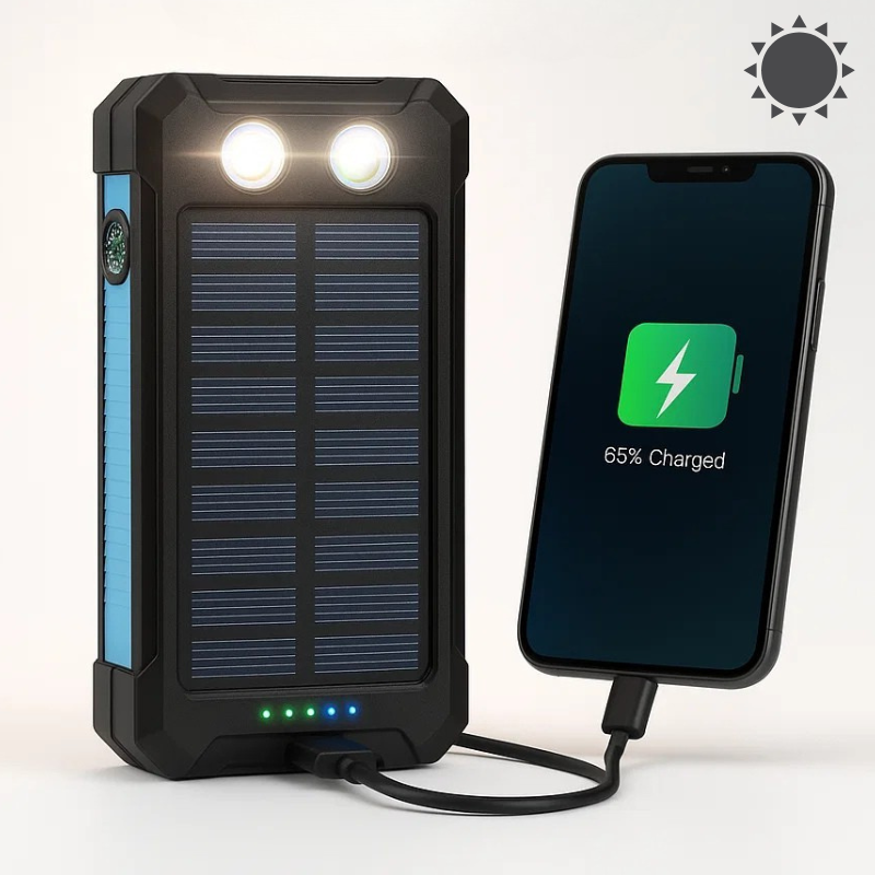Terralux 500000mAh wasserdichte Solar-Powerbank tragbar