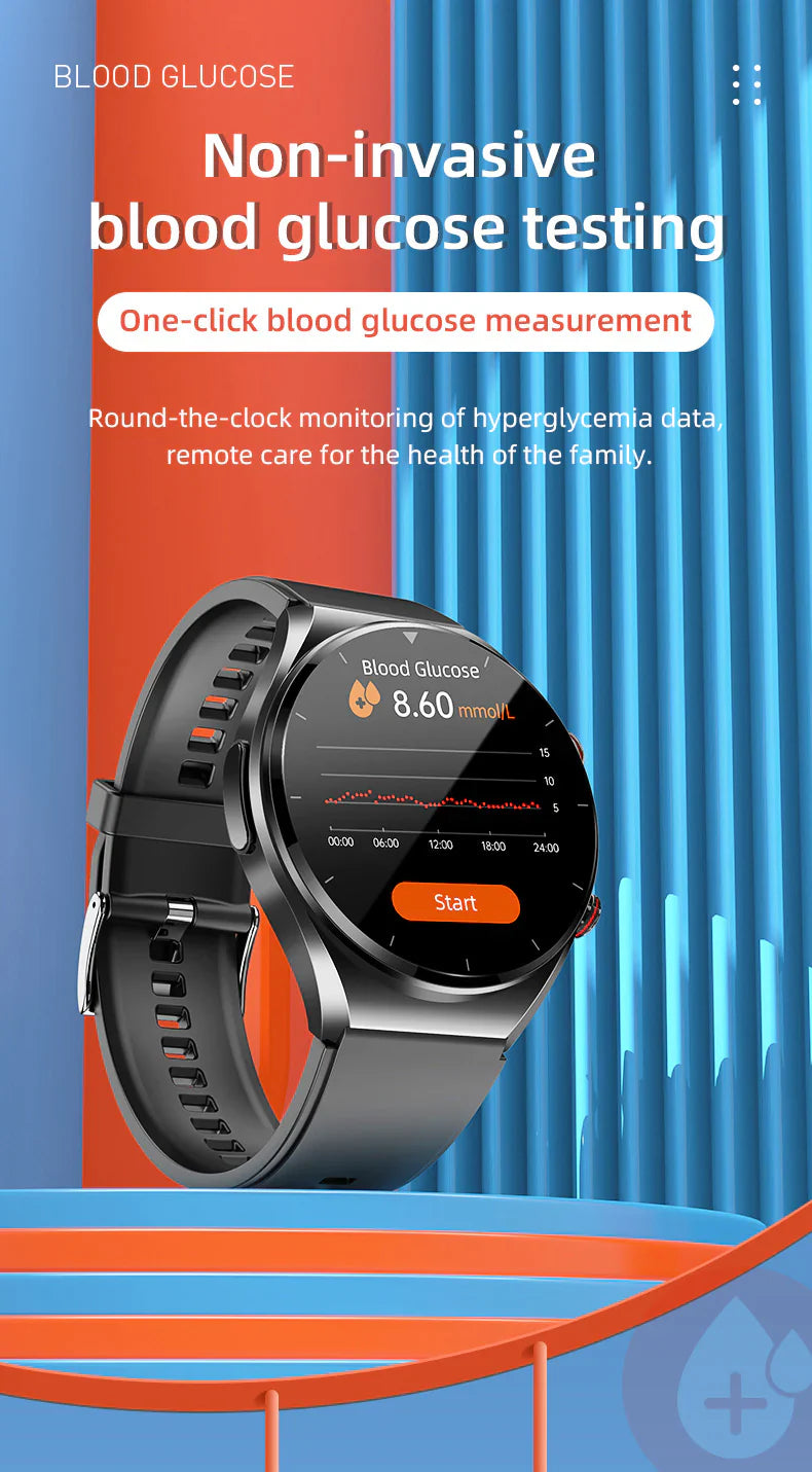 PulseGuard Pro Watch: Glucose, Blood Pressure, ECG and HRV