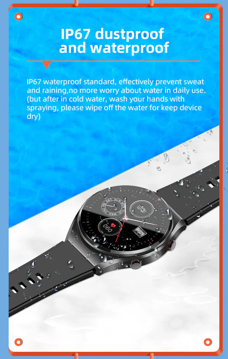 PulseGuard Pro Watch: Glucose, Blood Pressure, ECG and HRV