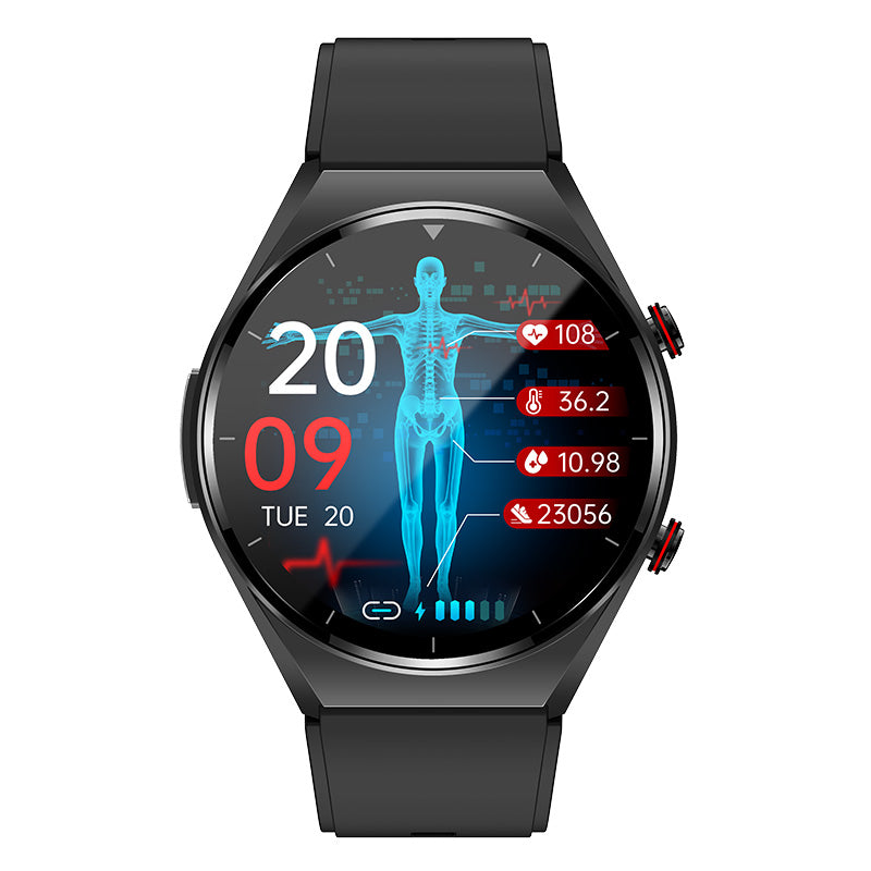 PulseGuard Pro Watch: Glucose, Blood Pressure, ECG and HRV
