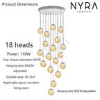 AuroraNova Glass Ball Staircase Chandelier for Stairs