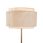 Elegant Beige Brass Floor Lamp – Modern Standing Lamp for Living Room with Fabric Shade 2