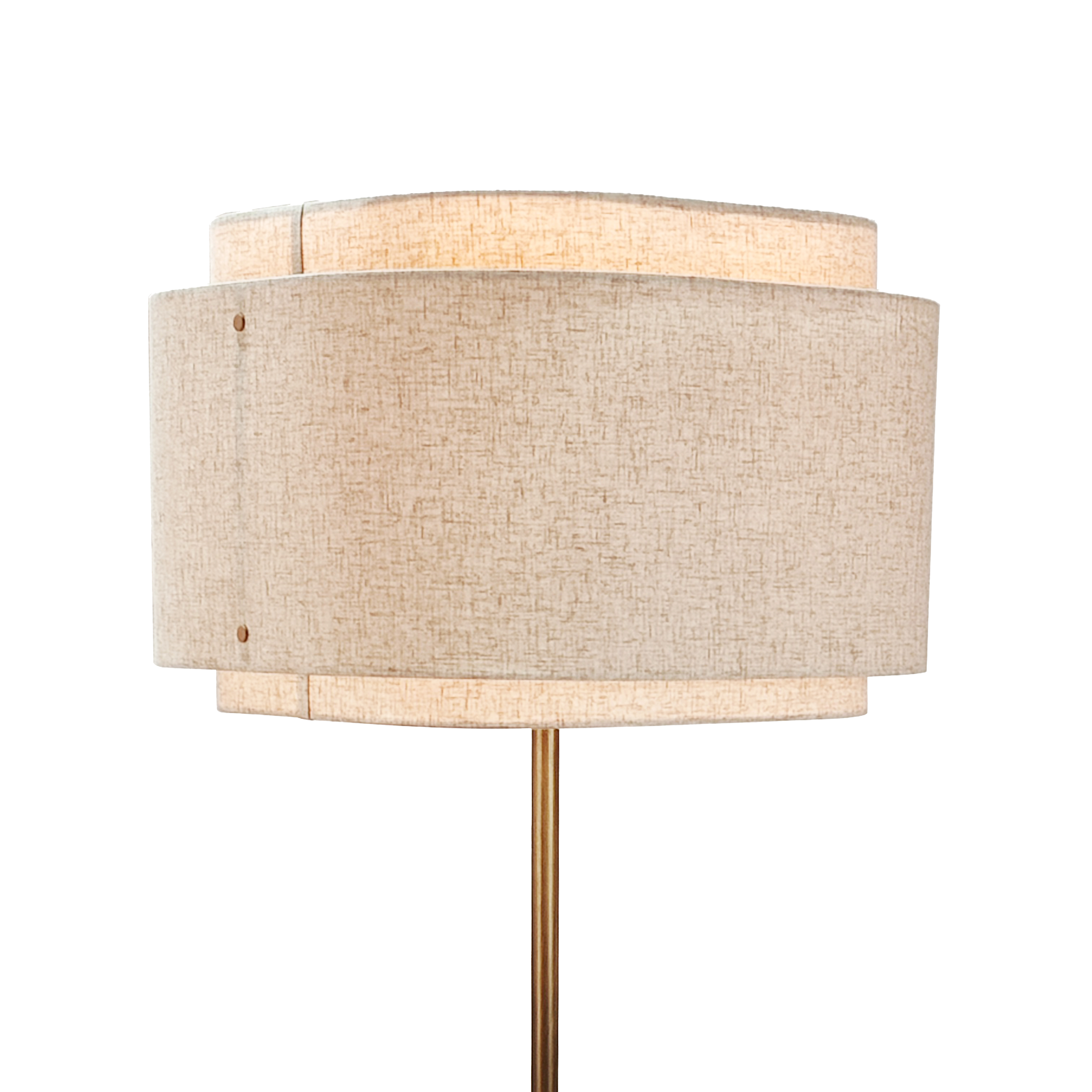 Elegant Beige Brass Floor Lamp – Modern Standing Lamp for Living Room with Fabric Shade 2