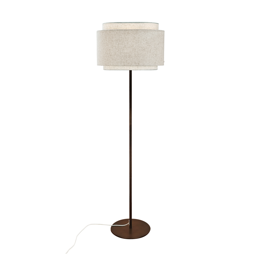 Elegant Beige Brass Floor Lamp – Modern Standing Lamp for Living Room with Fabric Shade 3