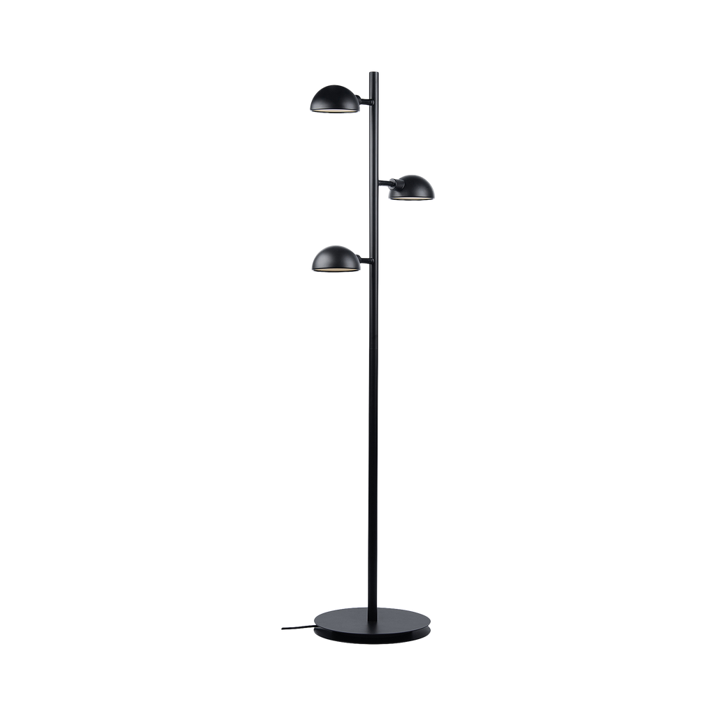 Elegant Black Floor Lamp with Adjustable Heads for Living Room – Modern Standing Lamp for Reading and Working 0
