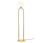 Elegant Brass Floor Lamp with Asymmetrical Opal Glass Shade for Soft Lighting – Modern Standing Lamp for Living Room 0