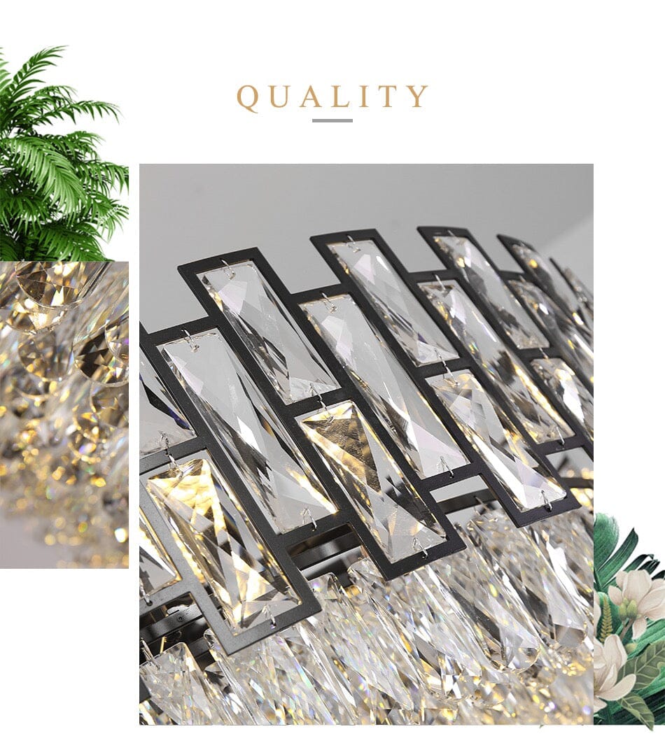 ルナラ クリスタル ペンダントライト ステンレススチールとLED付き