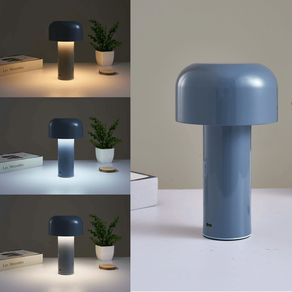 LumiMush Cordless Rechargeable Mushroom Bedside Table Lamp