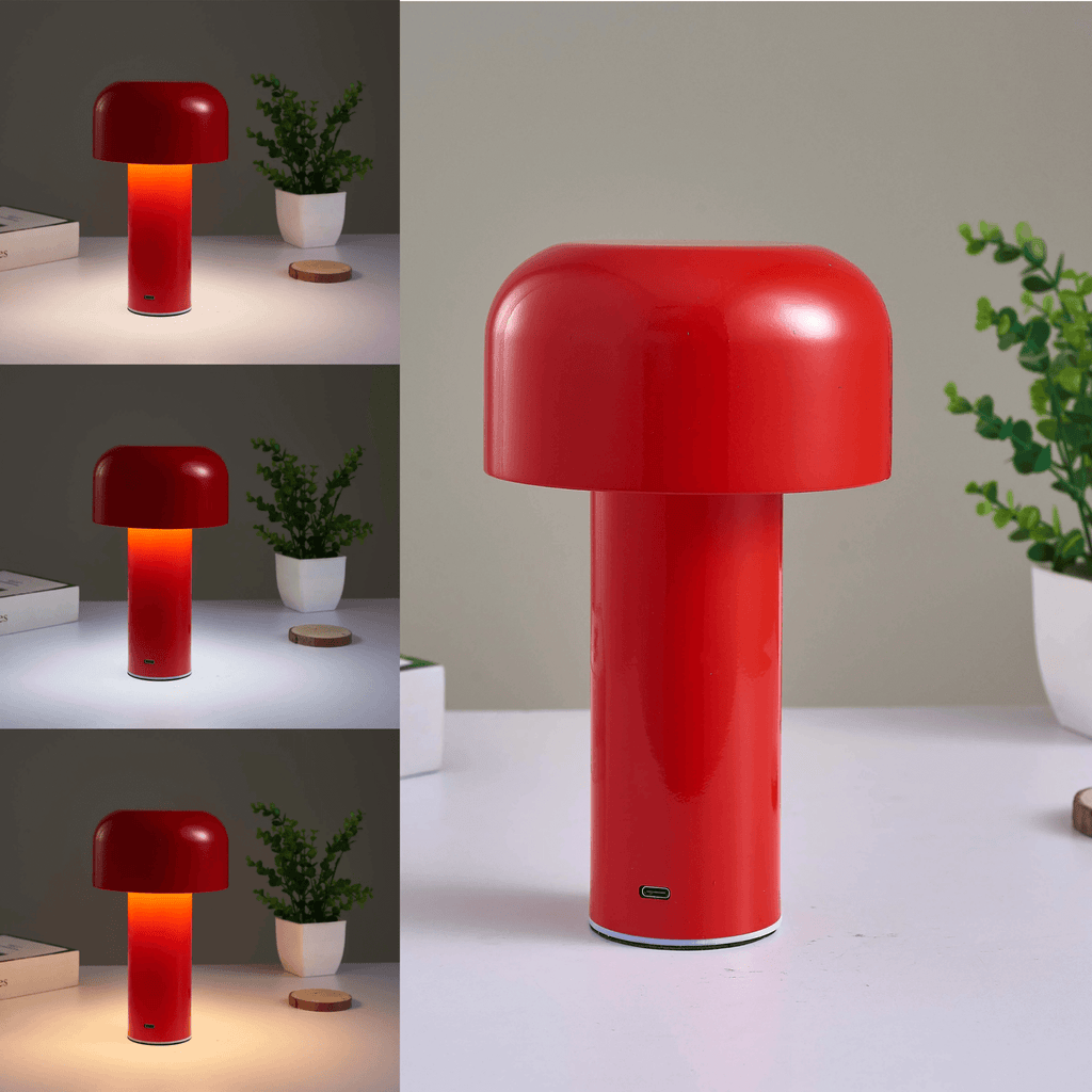 LumiMush Cordless Rechargeable Mushroom Bedside Table Lamp