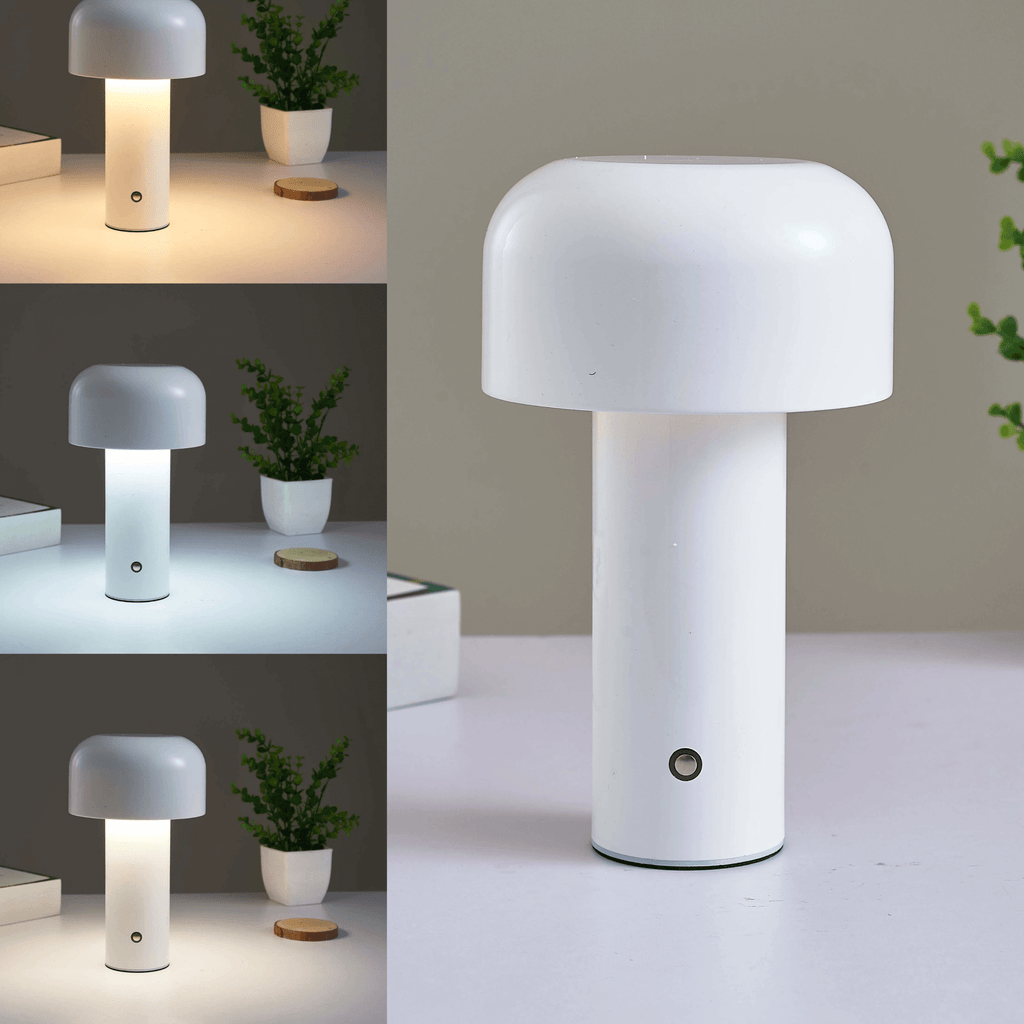 LumiMush Cordless Rechargeable Mushroom Bedside Table Lamp