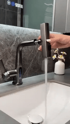 Quorra AquaFlex Pull-Out Faucet For Kitchen And Bathroom, 60cm Extendable Hose, 360 Degree Swivel, High Arc Design