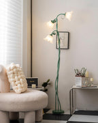Modern Calla Flower LED Floor Lamp in Green Matte Finish