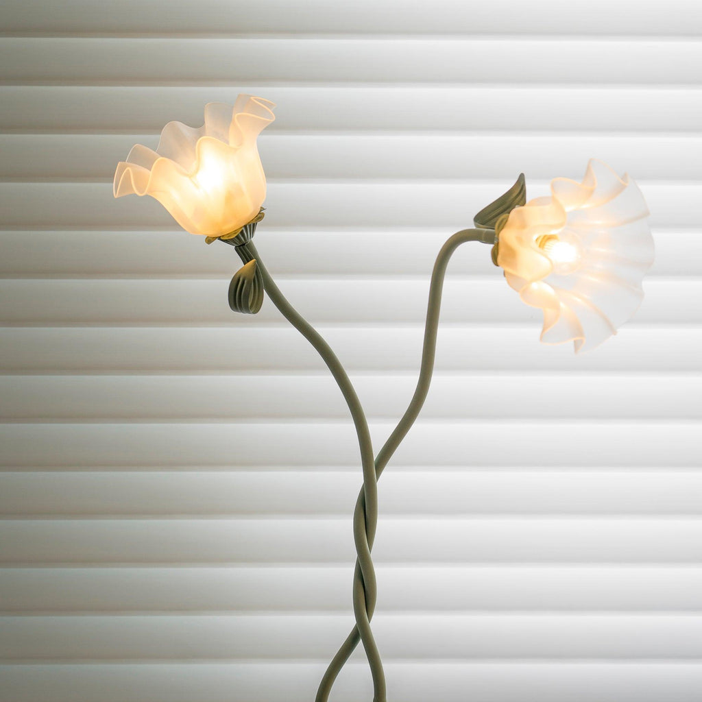 Modern Calla Flower LED Floor Lamp in Green Matte Finish