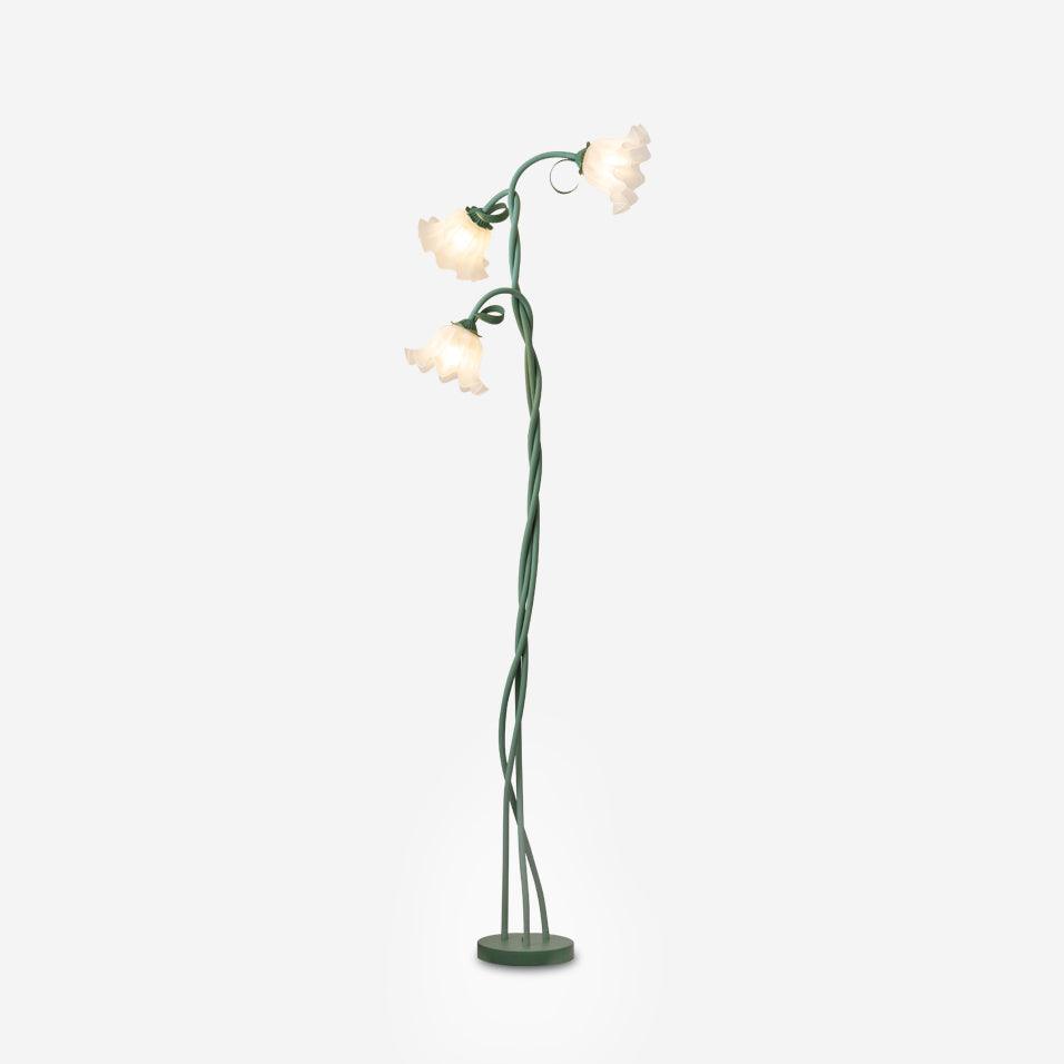 Modern Calla Flower LED Floor Lamp in Green Matte Finish