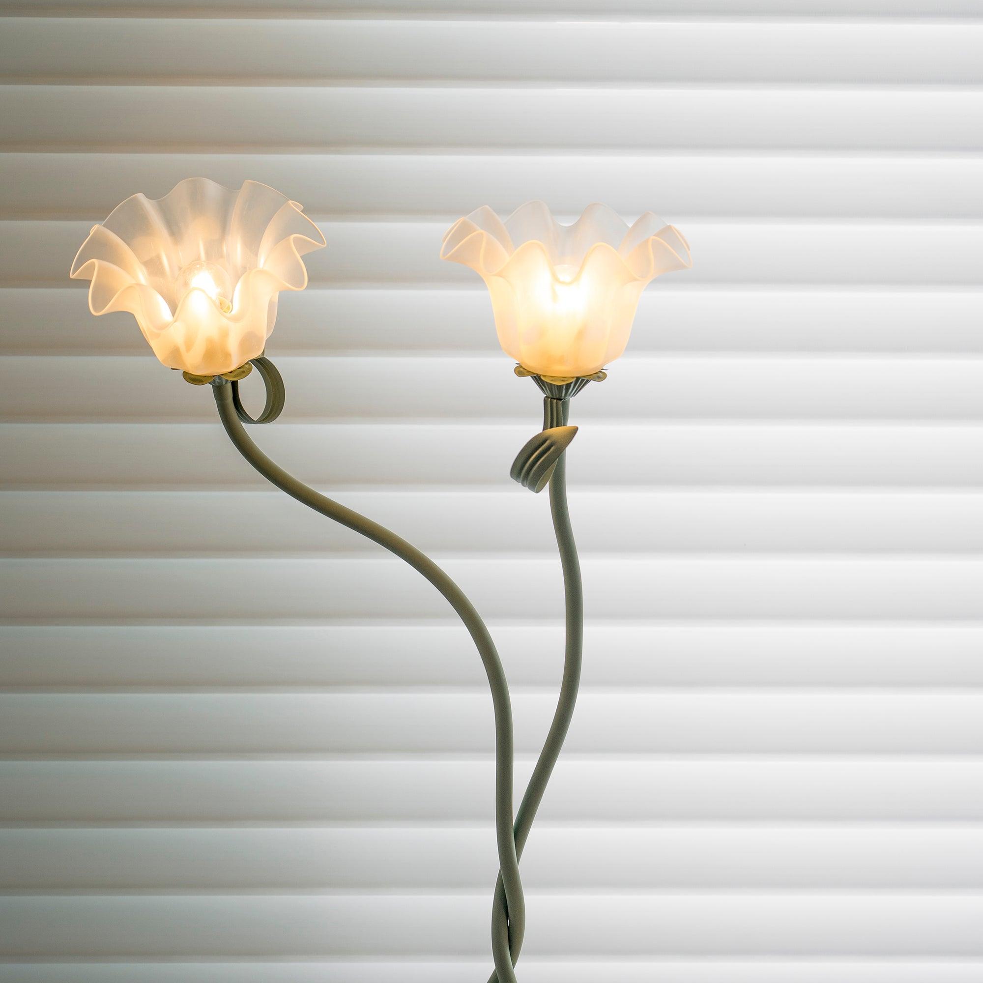 Modern Calla Flower LED Floor Lamp in Green Matte Finish