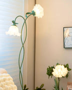 Modern Calla Flower LED Floor Lamp in Green Matte Finish