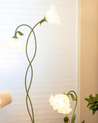 Modern Calla Flower LED Floor Lamp in Green Matte Finish