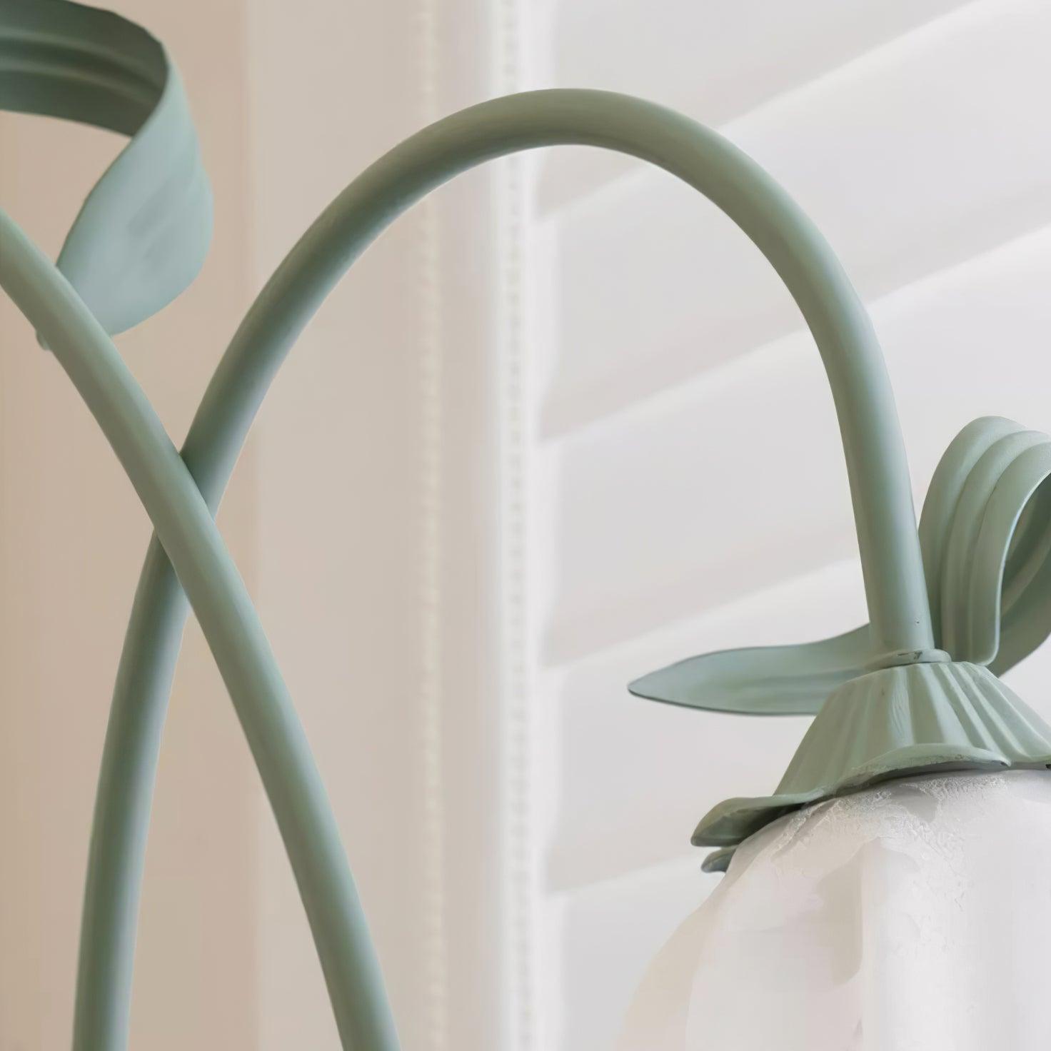 Modern Calla Flower LED Floor Lamp in Green Matte Finish