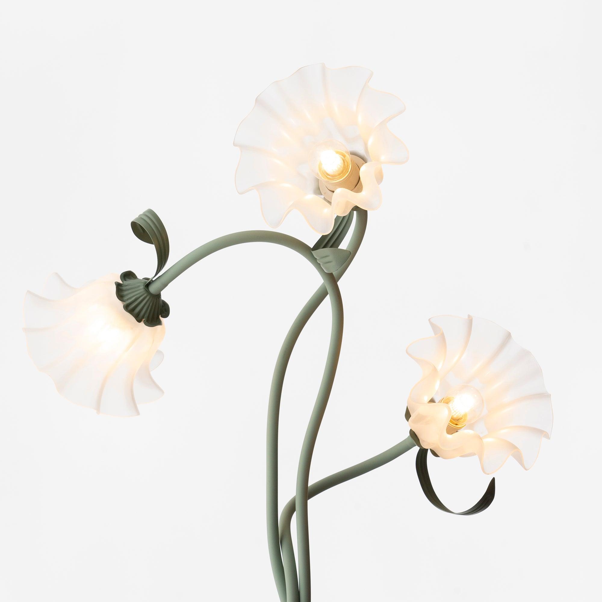 Modern Calla Flower LED Floor Lamp in Green Matte Finish