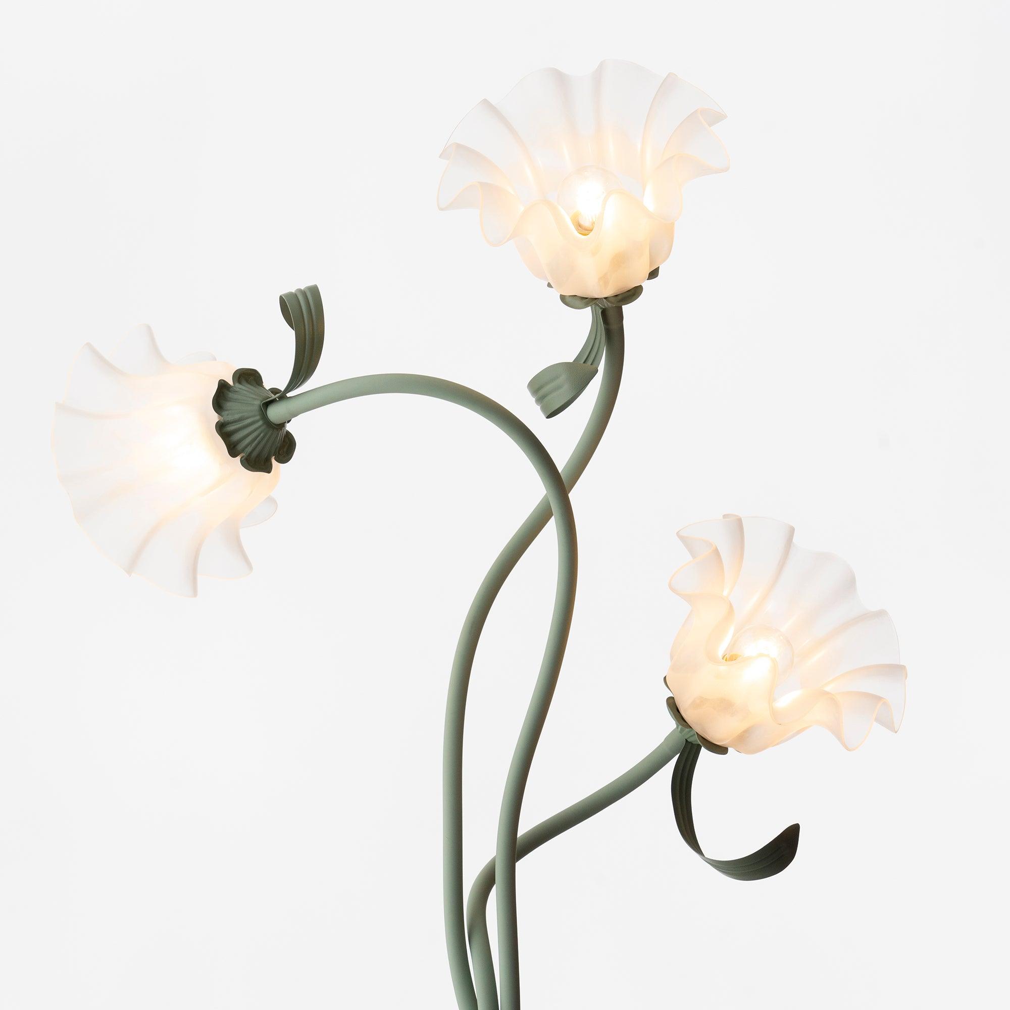 Modern Calla Flower LED Floor Lamp in Green Matte Finish