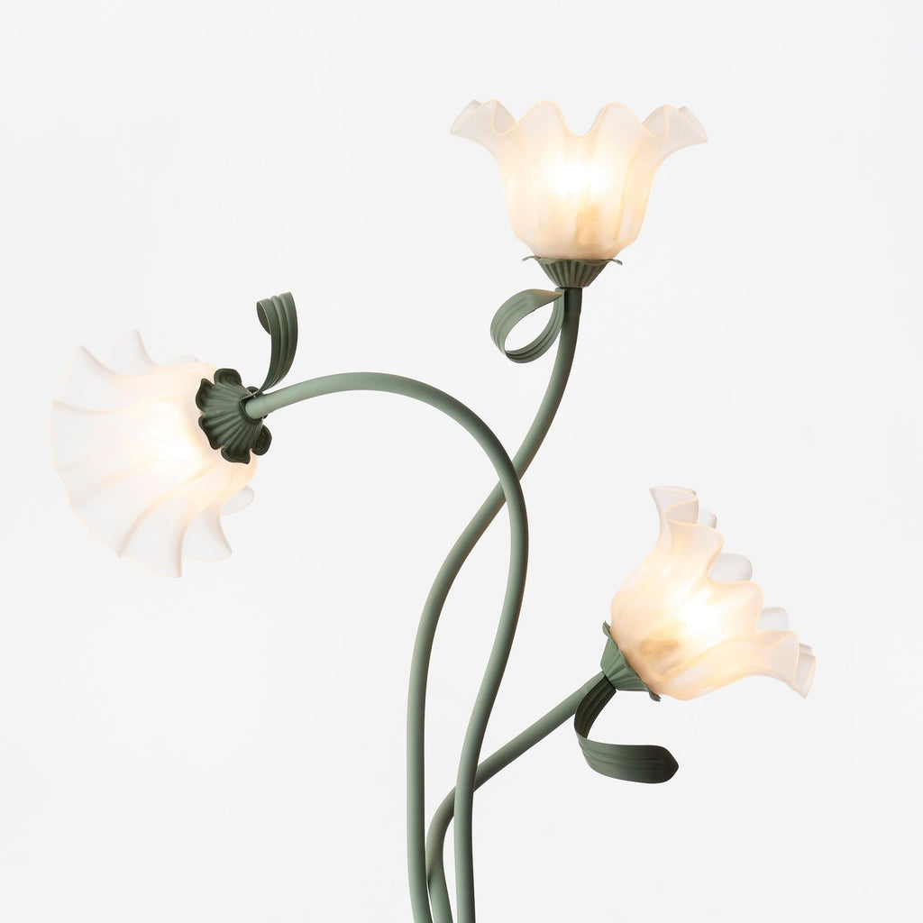 Modern Calla Flower LED Floor Lamp in Green Matte Finish