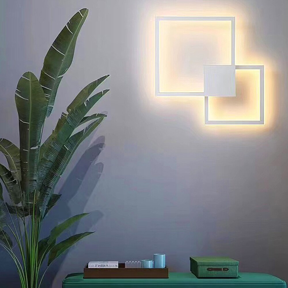 NyraLux Black White Square LED Wall Lamp for Living Room