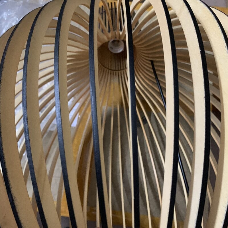 Nordic Wood Cage Pendant Light with Adjustable Cord