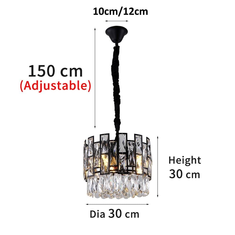 Lunara Crystal Pendant Light with Stainless Steel and LED