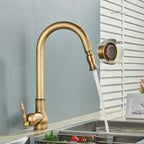 EraTap Antique Brass Kitchen Faucet with Swivel Spout