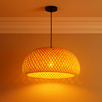 Hanging Rattan Pendant Light – Handmade Bamboo Lamp for Cozy Home Décor, Eco-Friendly Design 0