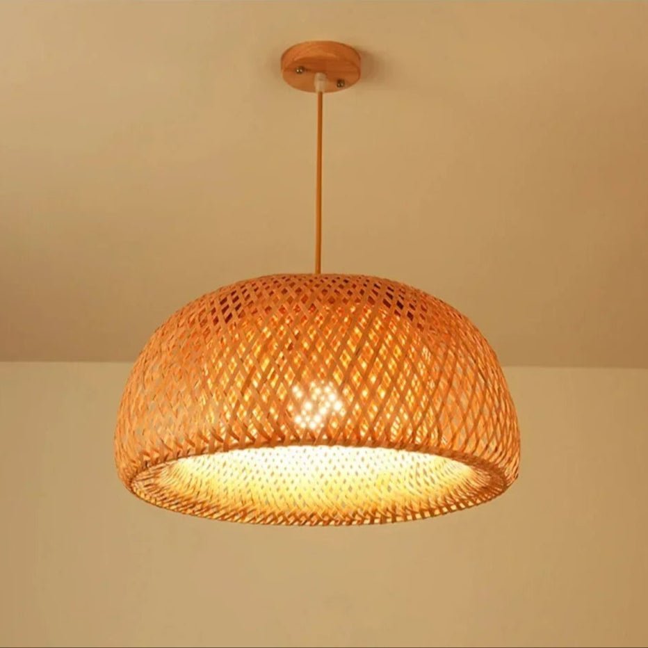Hanging Rattan Pendant Light – Handmade Bamboo Lamp for Cozy Home Décor, Eco-Friendly Design 1