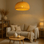 Hanging Rattan Pendant Light – Handmade Bamboo Lamp for Cozy Home Décor, Eco-Friendly Design 2