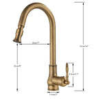 EraTap Antique Brass Kitchen Faucet with Swivel Spout