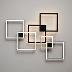NyraLux Black White Square LED Wall Lamp for Living Room