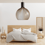Nordic Wood Cage Pendant Light with Adjustable Cord
