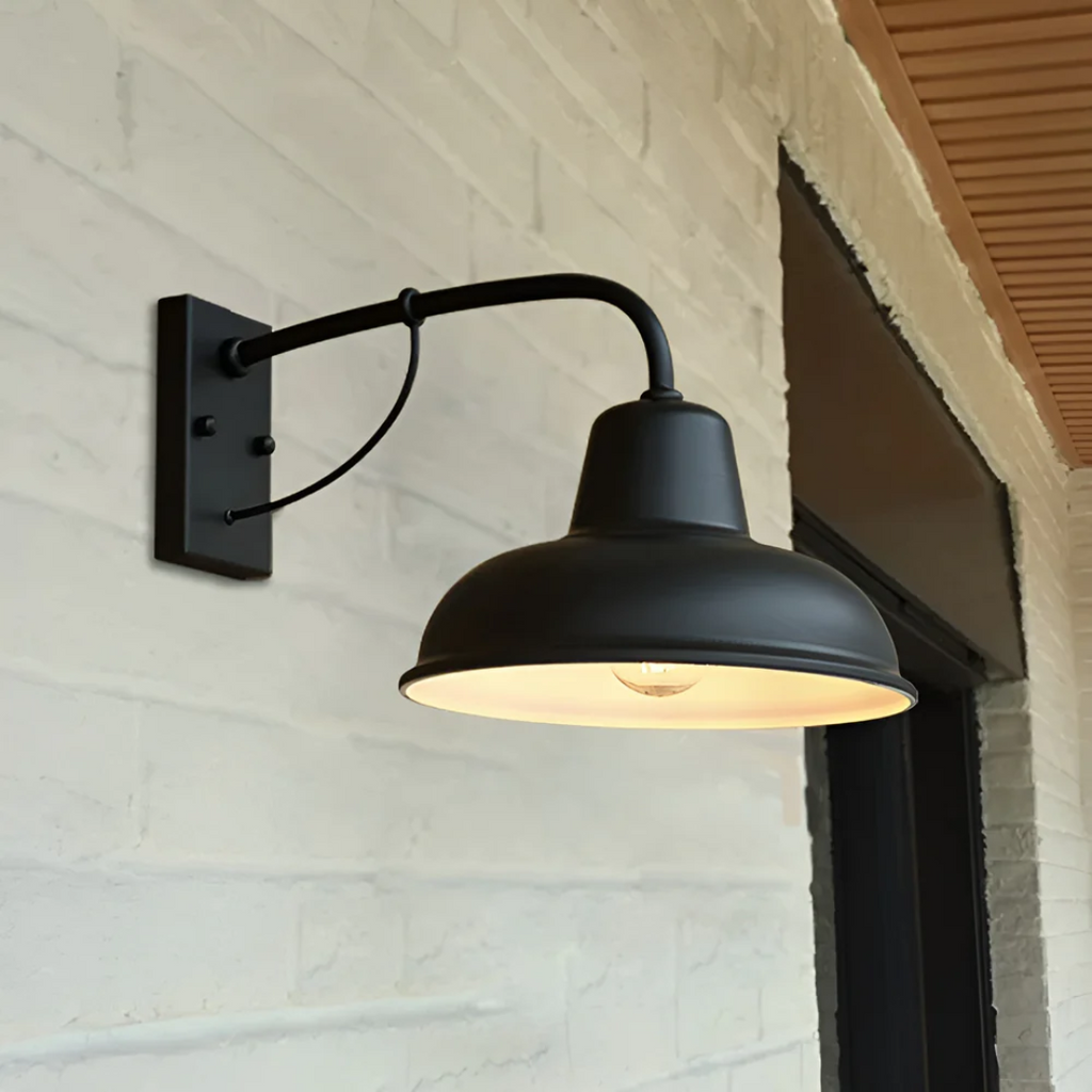 Industrial LED Outdoor Wall Light – Black Metal Design, IP65 Weatherproof, Energy Efficient Exterior Lantern for Garden and Patio 0