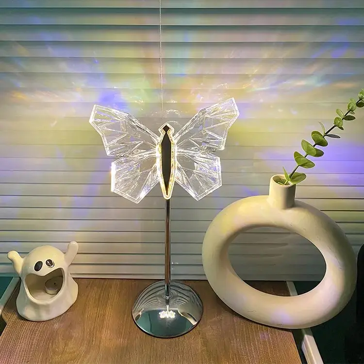 Lunara Crystal LED Butterfly Table Lamp For Bedroom