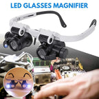 LumaScope LED Magnifier Glasses With 8x, 15x, 23x Zoom
