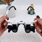 LumaScope LED Magnifier Glasses With 8x, 15x, 23x Zoom