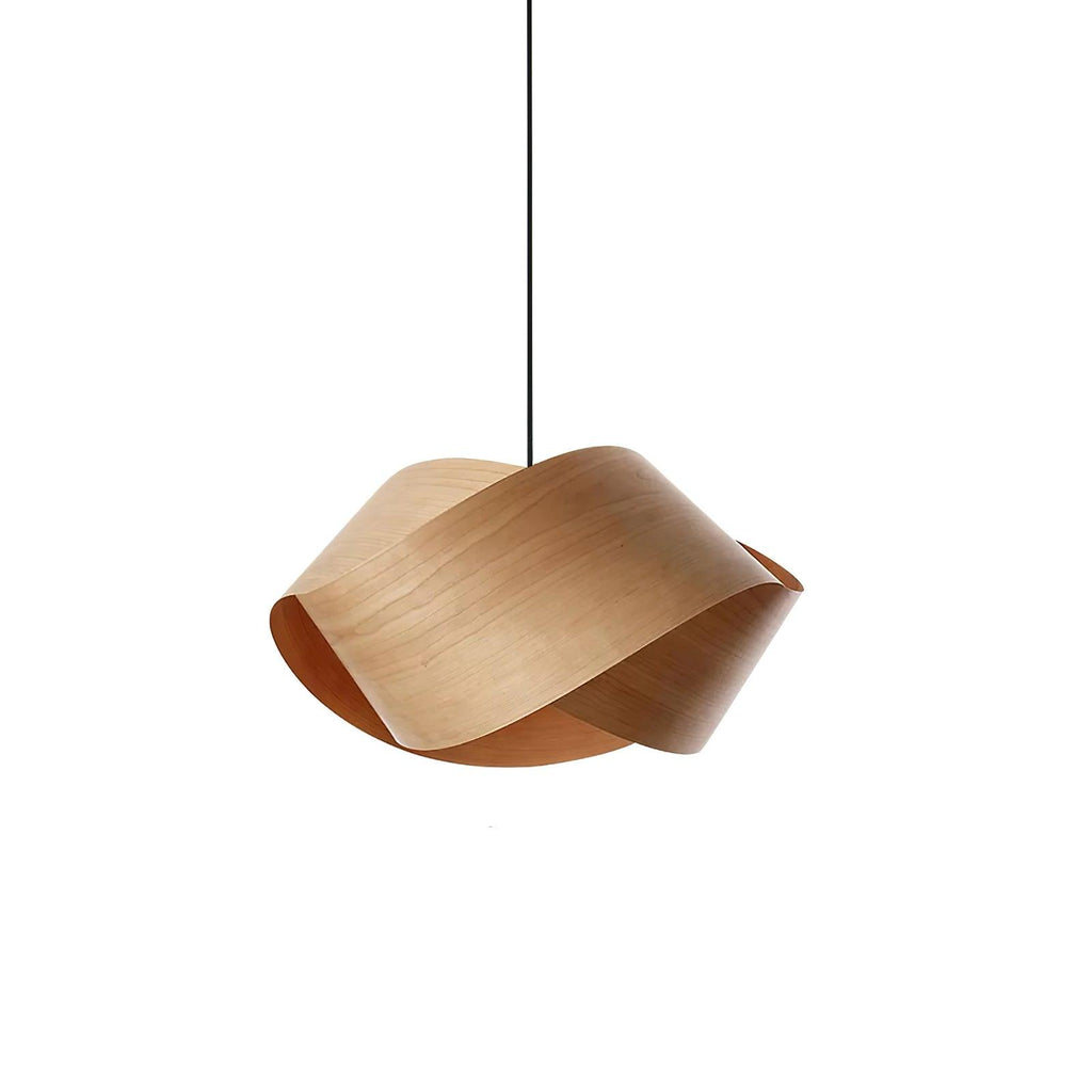 AuroraOak Handcrafted Wood Grain Pendant Lamp for Living