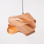 AuroraOak Handcrafted Wood Grain Pendant Lamp for Living