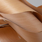 AuroraOak Handcrafted Wood Grain Pendant Lamp for Living