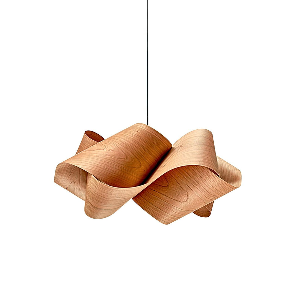 AuroraOak Handcrafted Wood Grain Pendant Lamp for Living