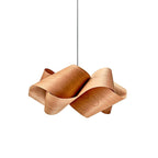 AuroraOak Handcrafted Wood Grain Pendant Lamp for Living