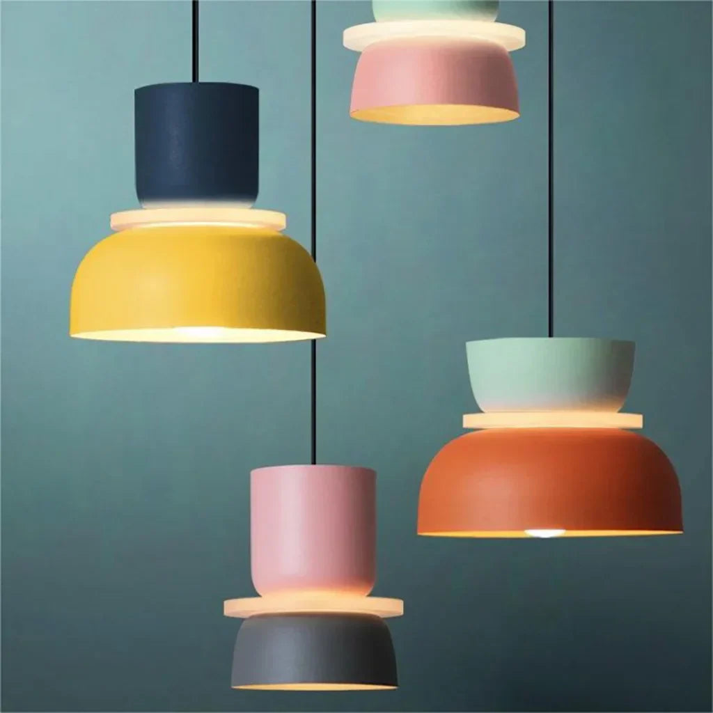 Scandi Color Block Pendant Lamp For Kitchen And Dining