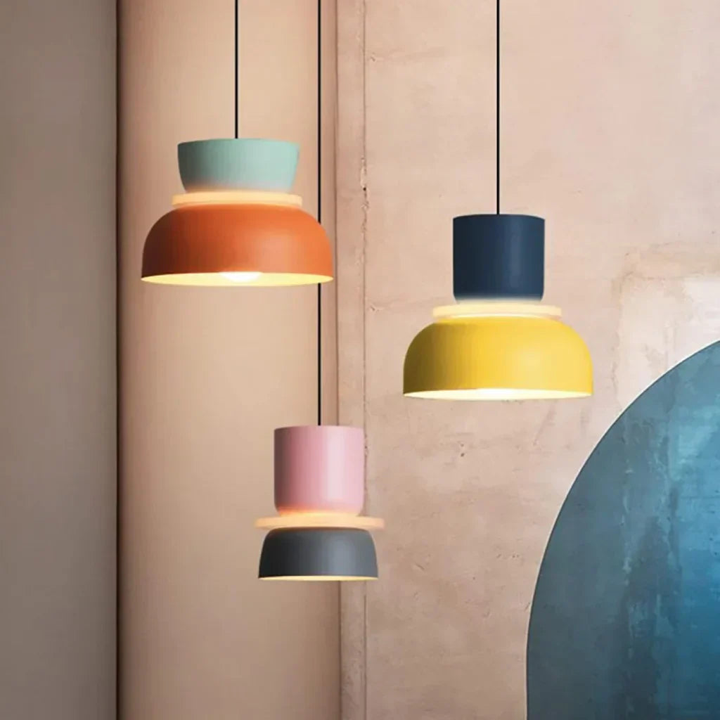 Scandi Color Block Pendant Lamp For Kitchen And Dining